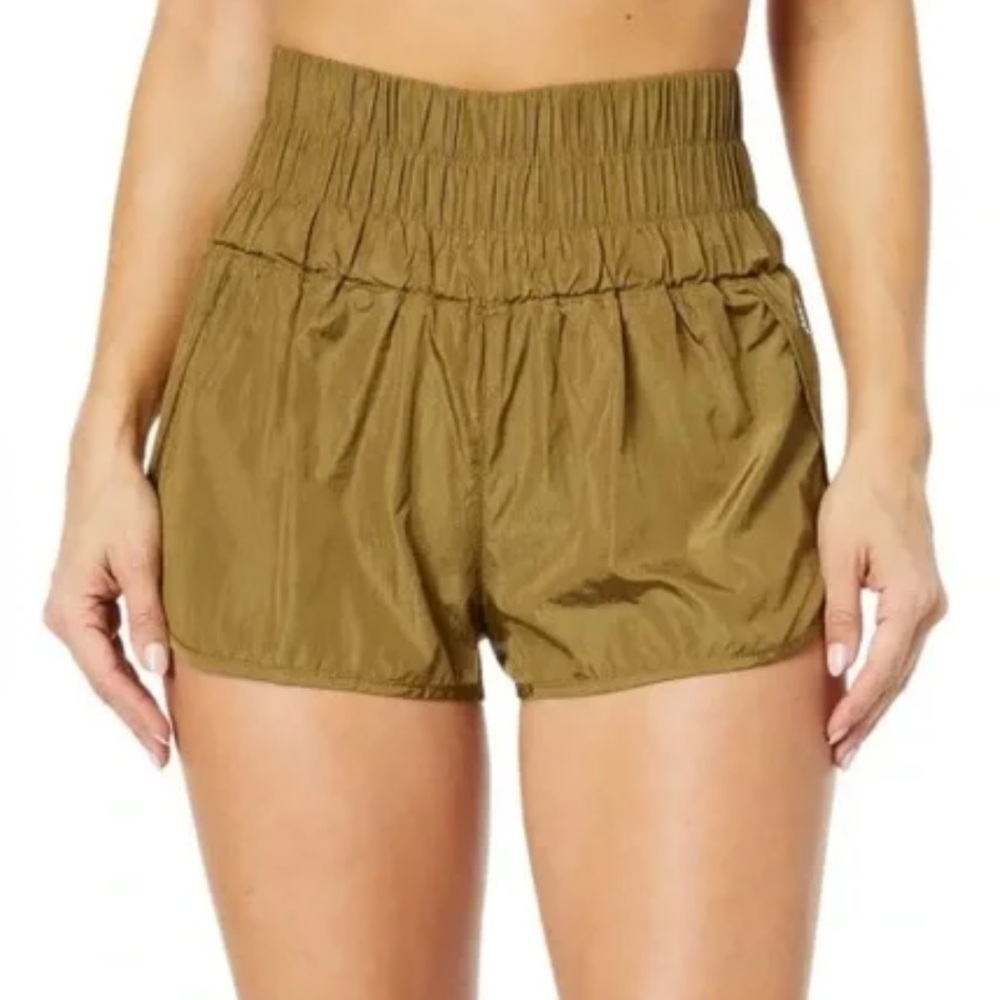 Free People Movement The Way Home Running Shorts with High Smocked waist Small